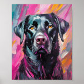 Schwarzes Labor Portrait Moderne Kunst Poster (Vorne)