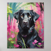 Schwarzes Labor Portrait Moderne Kunst Poster (Vorne)