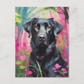 Schwarzes Labor Portrait Moderne Kunst Postkarte (Vorderseite)