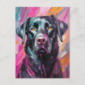 Schwarzes Labor Portrait Moderne Kunst Postkarte (Vorderseite)