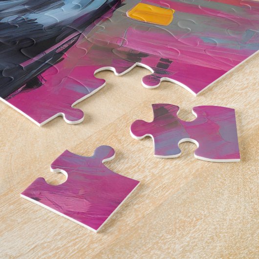 Schwarzes Labor Portrait Moderne Kunst Puzzle (Seite)