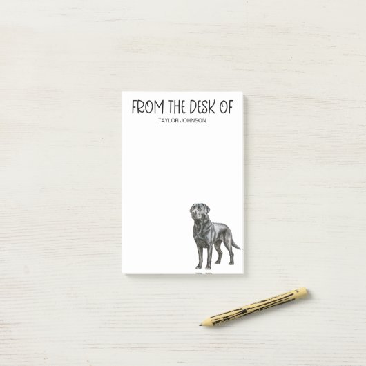 Schwarzes Labor Post-it Klebezettel (Auf Schreibtisch)