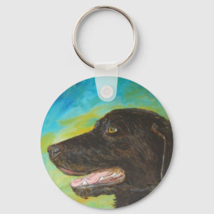 Schwarzes Labor Retriever Dog Art Schlüsselanhänge Schlüsselanhänger