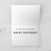 Schwarzes Labor "Sit. Bleibe. Hund zum Geburtstag Karte (Innenseite)