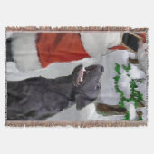 Schwarzes Labor trifft Weihnachten Decke (Vorderseite)