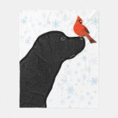 Schwarzes Labor und Kardinal Weihnachten Fleecedecke (Vorderseite)