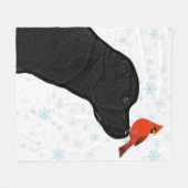 Schwarzes Labor und Kardinal Weihnachten Fleecedecke (Vorderseite (Horizontal))