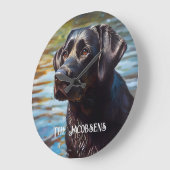 Schwarzes Labor und See Große Wanduhr (Winkel)