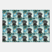Schwarzes Labor Weihnachten Geschenkpapier Set (Vorderseite)