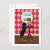 Schwarzes Labor Welpe mit Cupcakes Postkarte (Vorne/Hinten)
