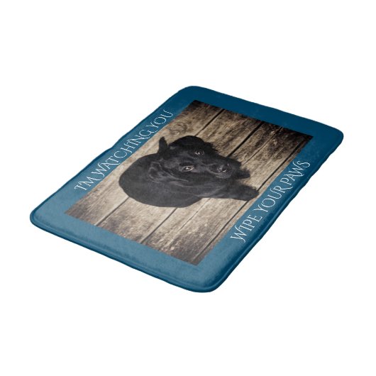 Schwarzes Labor Wischen Sie Ihre Paws Bath Mat Badematte (Schrägansicht)
