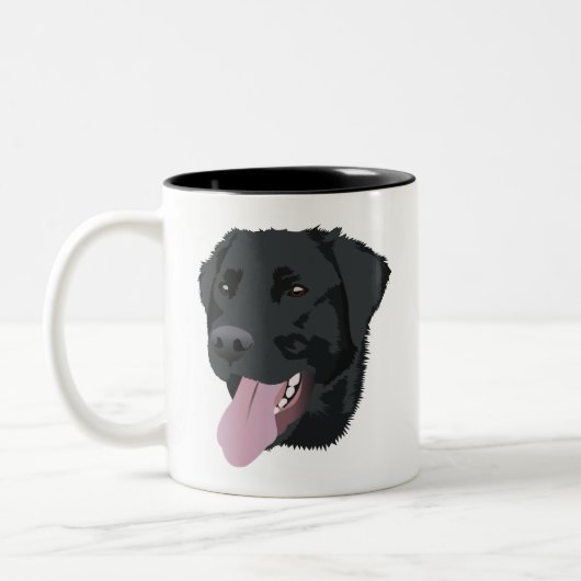 Schwarzes Labor Zweifarbige Tasse (Links)