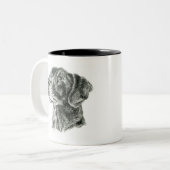 Schwarzes Labor Zweifarbige Tasse (Vorderseite Links)