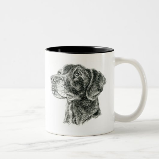Schwarzes Labor Zweifarbige Tasse (Rechts)
