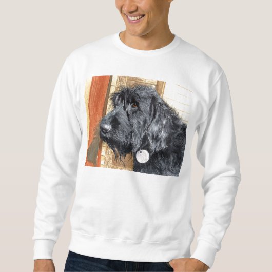 Schwarzes Labradoodle #1 Sweatshirt (Vorderseite)