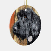 Schwarzes Labradoodle Keramik Ornament (Rechts)