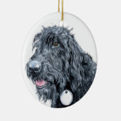 Schwarzes Labradoodle Keramikornament (Rechts)