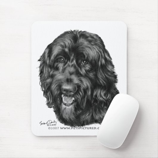 Schwarzes Labradoodle Mousepad (Mit Mouse)