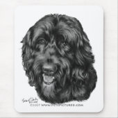 Schwarzes Labradoodle Mousepad (Vorne)