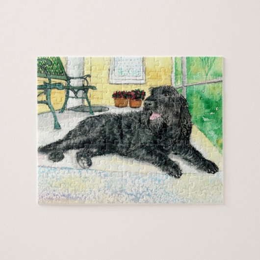 Schwarzes Labradoodle Puzzle (Horizontal)