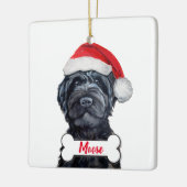 Schwarzes Labradoodle / Schwarzes Goldendoodle Ker Keramikornament (Links)