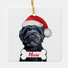 Schwarzes Labradoodle / Schwarzes Goldendoodle Ker Keramikornament