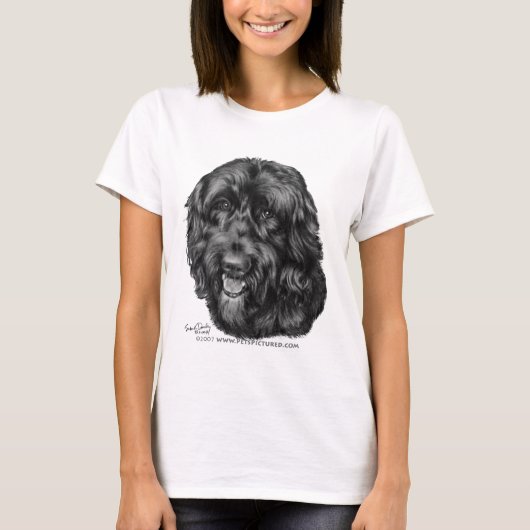 Schwarzes Labradoodle T-Shirt (Vorderseite)