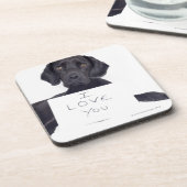 Schwarzes Labrador 13 Monate Untersetzer (Linke Seite)