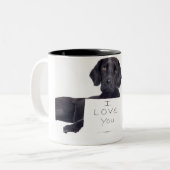 Schwarzes Labrador 13 Monate Zweifarbige Tasse (Vorderseite Links)