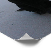 Schwarzes Labrador am Strand Poster (Ecke)