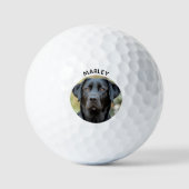 Schwarzes Labrador, benutzerdefiniertes Foto Golfball (Vorderseite)