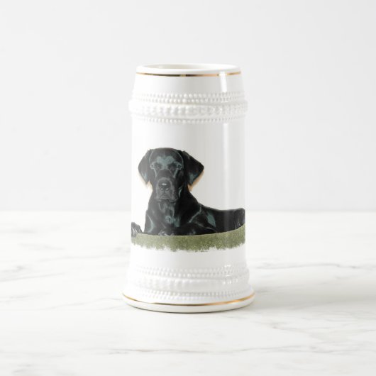 Schwarzes Labrador-Bier Stein Bierglas (Mittel)