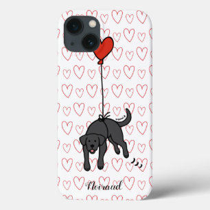 Schwarzes Labrador Blumenherz  Case-Mate iPhone Hülle