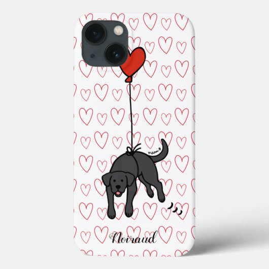 Schwarzes Labrador Blumenherz  Case-Mate iPhone Hülle (Rückseite)