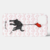 Schwarzes Labrador Blumenherz  Case-Mate iPhone Hülle (Rückseite (Horizontal))