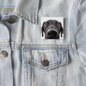 Schwarzes Labrador Closeup-Portrait Button (Beispiel)