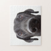 Schwarzes Labrador Closeup-Portrait Puzzle (Vertikal)