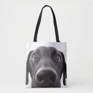 Schwarzes Labrador Closeup-Portrait Tasche