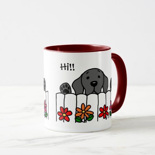 Schwarzes Labrador, das Sie aufpasst Tasse (VorderseiteRechts)