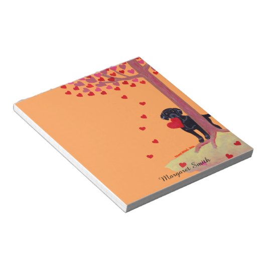 Schwarzes Labrador der Herbstfarbe Notizblock (angewinkelt)