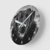 Schwarzes Labrador Foto Dog Square Wall Clock Runde Wanduhr (Winkel)