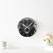 Schwarzes Labrador Foto Dog Square Wall Clock Runde Wanduhr (Zuhause)
