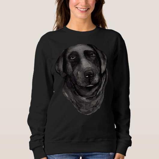 Schwarzes Labrador für Hunde Sweatshirt (Vorderseite)