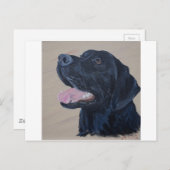 Schwarzes Labrador-Gemälde Postkarte (Vorne/Hinten)