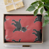 Schwarzes Labrador-Geweih-Weihnachtsseidenpapier Seidenpapier (Geschenk)