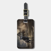 Schwarzes Labrador Halloween Beängstigend Gepäckanhänger (Vorderseite vertikal)