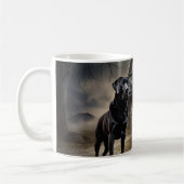 Schwarzes Labrador Halloween Beängstigend Kaffeetasse (Links)