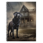 Schwarzes Labrador Halloween Beängstigend Notizblock (Vorderseite)