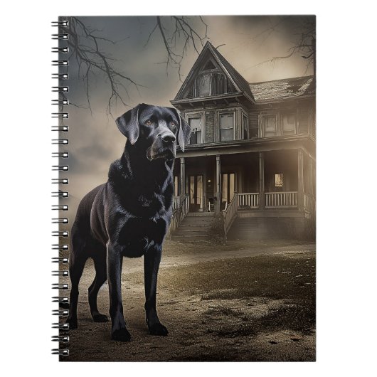 Schwarzes Labrador Halloween Beängstigend Notizblock (Vorderseite)
