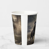 Schwarzes Labrador Halloween Beängstigend Pappbecher (Links)